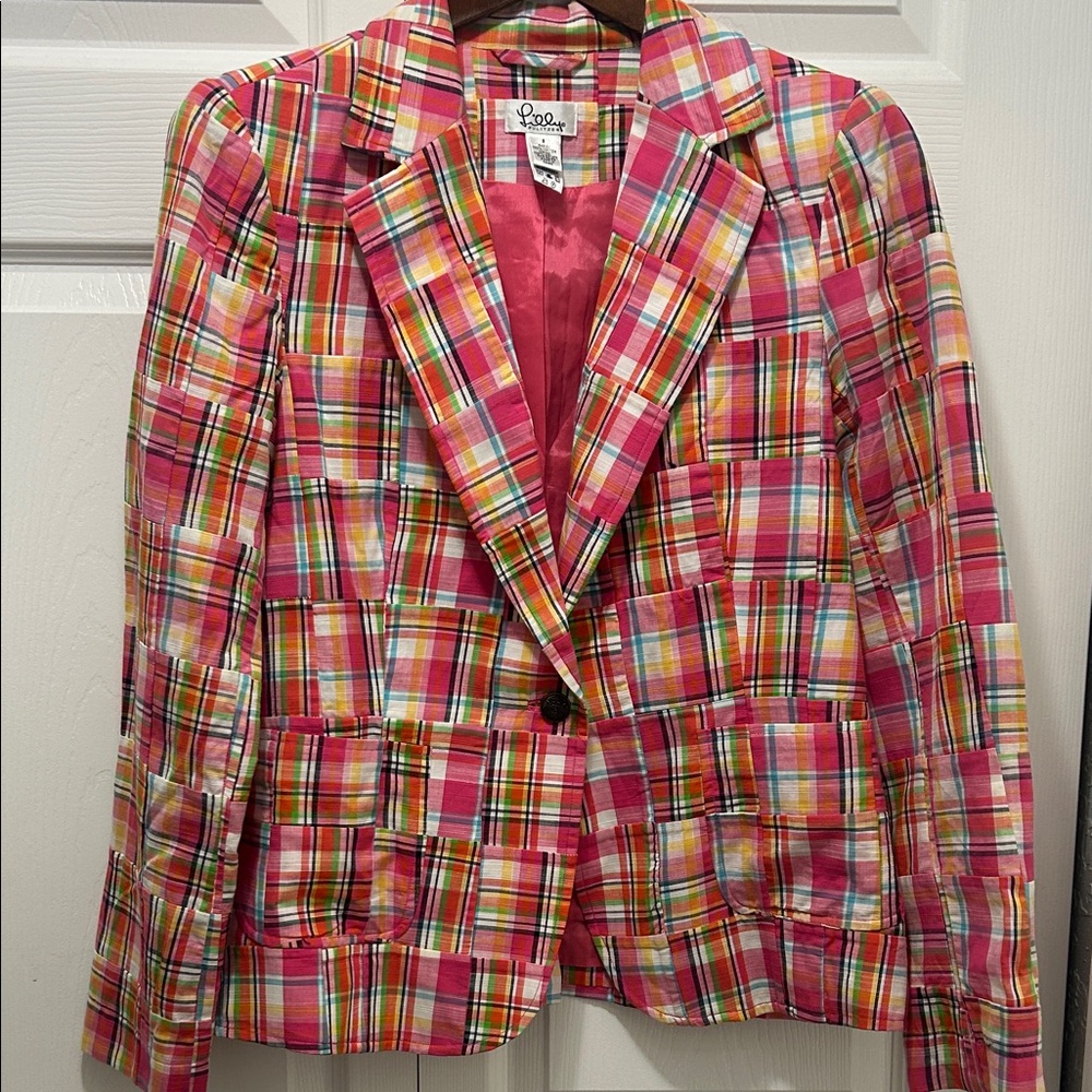Lilly Pulitzer Luetta Jacket Blazer size 8 white logo